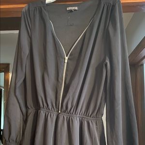 Long sleeve Black romper/ one piece with shorts